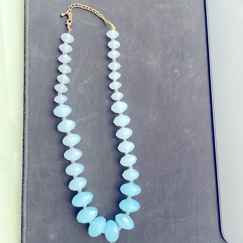 Necklace Blue beads with cascading shades of blue